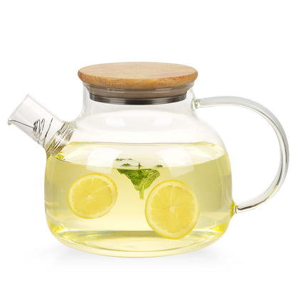 WHJY Clear Glass Teapot Glass Pots for Cooking on Stove Clear Teapots with Infuser for Loose tea Kettle Teapot for Loose Leaf for Boiling Water -34 oz