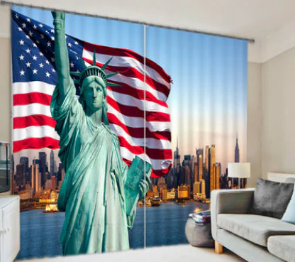 Statue of Liberty Art Curtains - European Quality