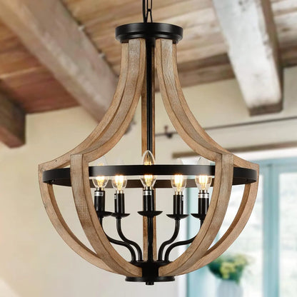 Adjustable Solid Wood Chandelier - Welfel