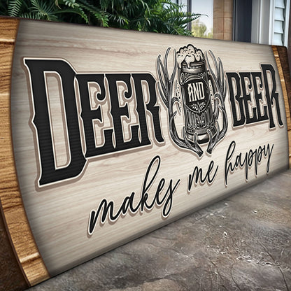 Cabin Happiness: Deer & Beer Hunting Sign II