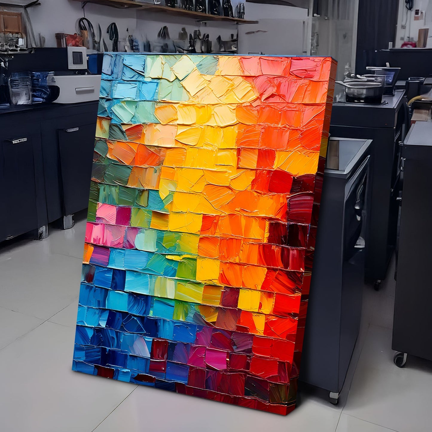 Chromatic Tile Harmony Wall Art