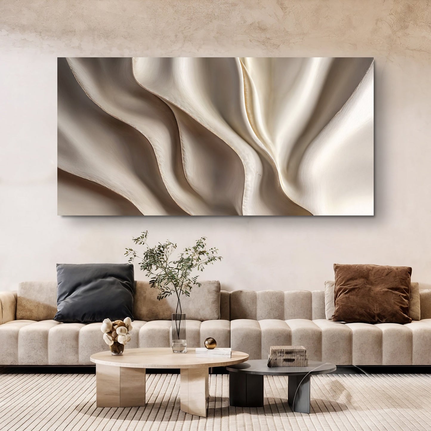 Beige Linework Essence V Wall Art