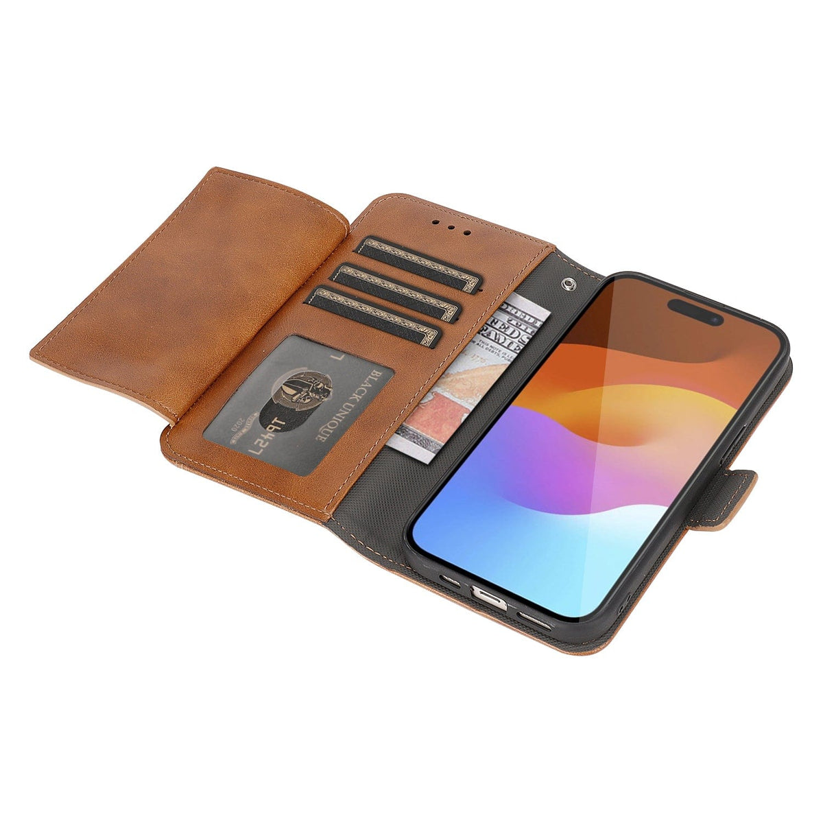 iPhone 15 Pro Leather Wallet Case with MagSafe - Card Holder | Indy Series