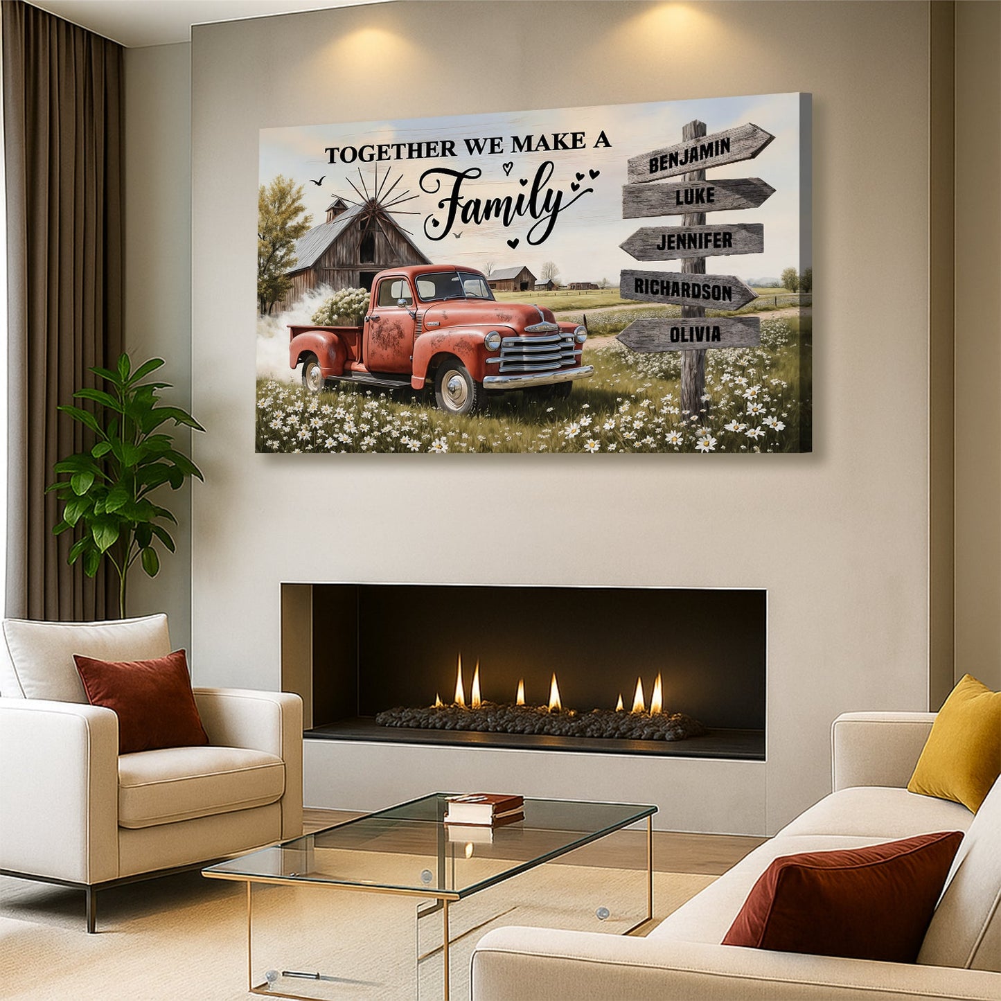 Vintage Farmhouse Truck — Personalized Wall Art