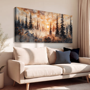 Sunset Over the Forest Wall Art
