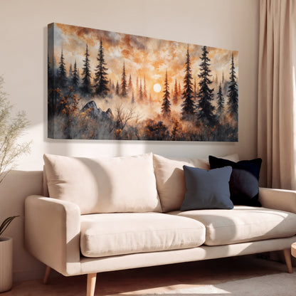 Sunset Over the Forest Wall Art