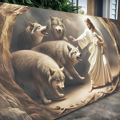 Jesus Protects the Lamb III Wall Art