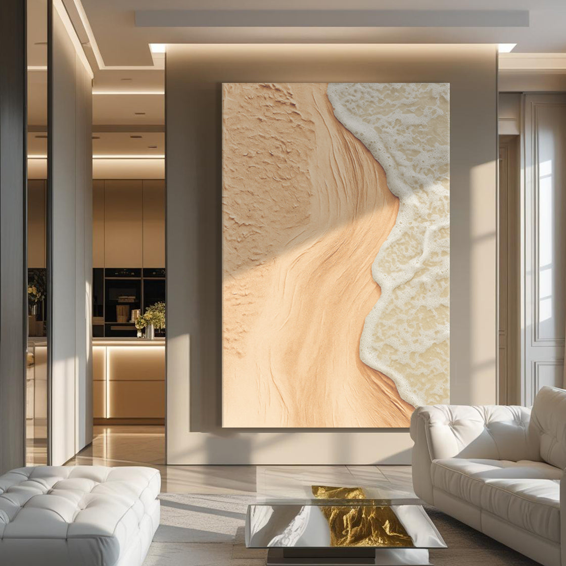 Coastal Beach in Beige Tones Wall Art