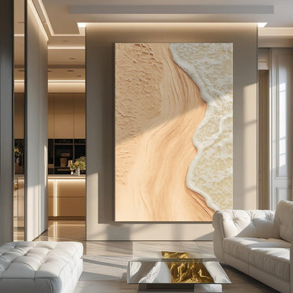Coastal Beach in Beige Tones Wall Art