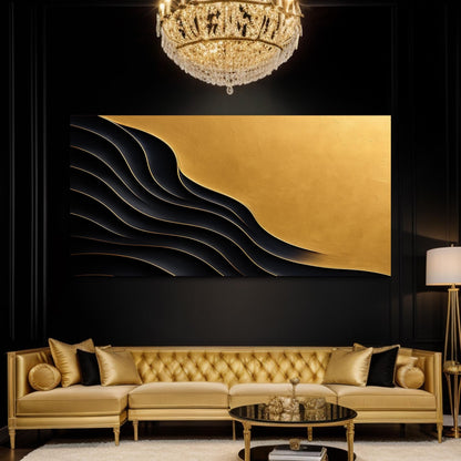 Abstract Noir & Gold XI Wall Art