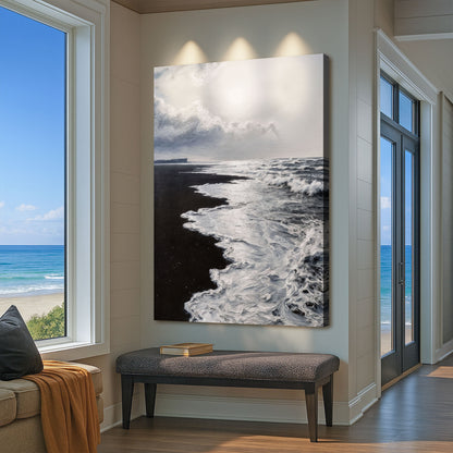 Monochrome Wave Abstract Wall Art