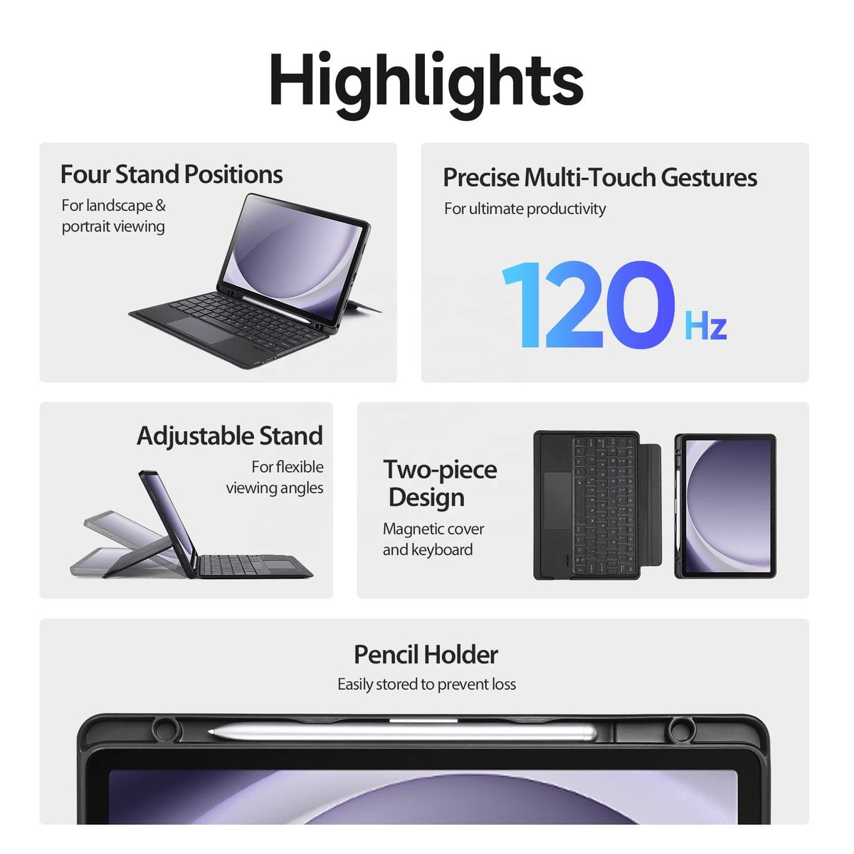 Samsung Galaxy Tab S11 Keyboard Case - Slim Backlit with Trackpad | ProTouch Navigate Series