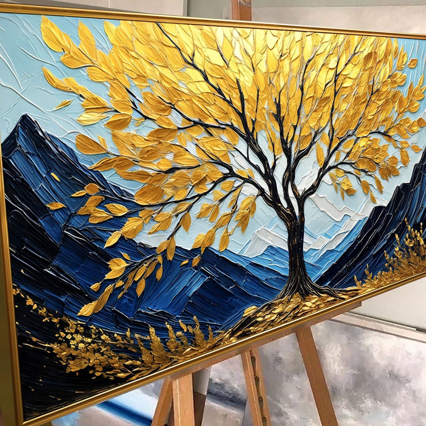 Contemporary Sanctuary in Gold Wall Art