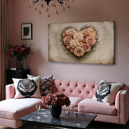 Modern Floral Heart Silhouette III Wall Art