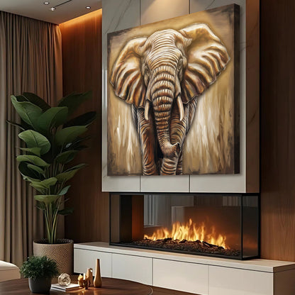 Elephant Silhouette in 3D Wall Art