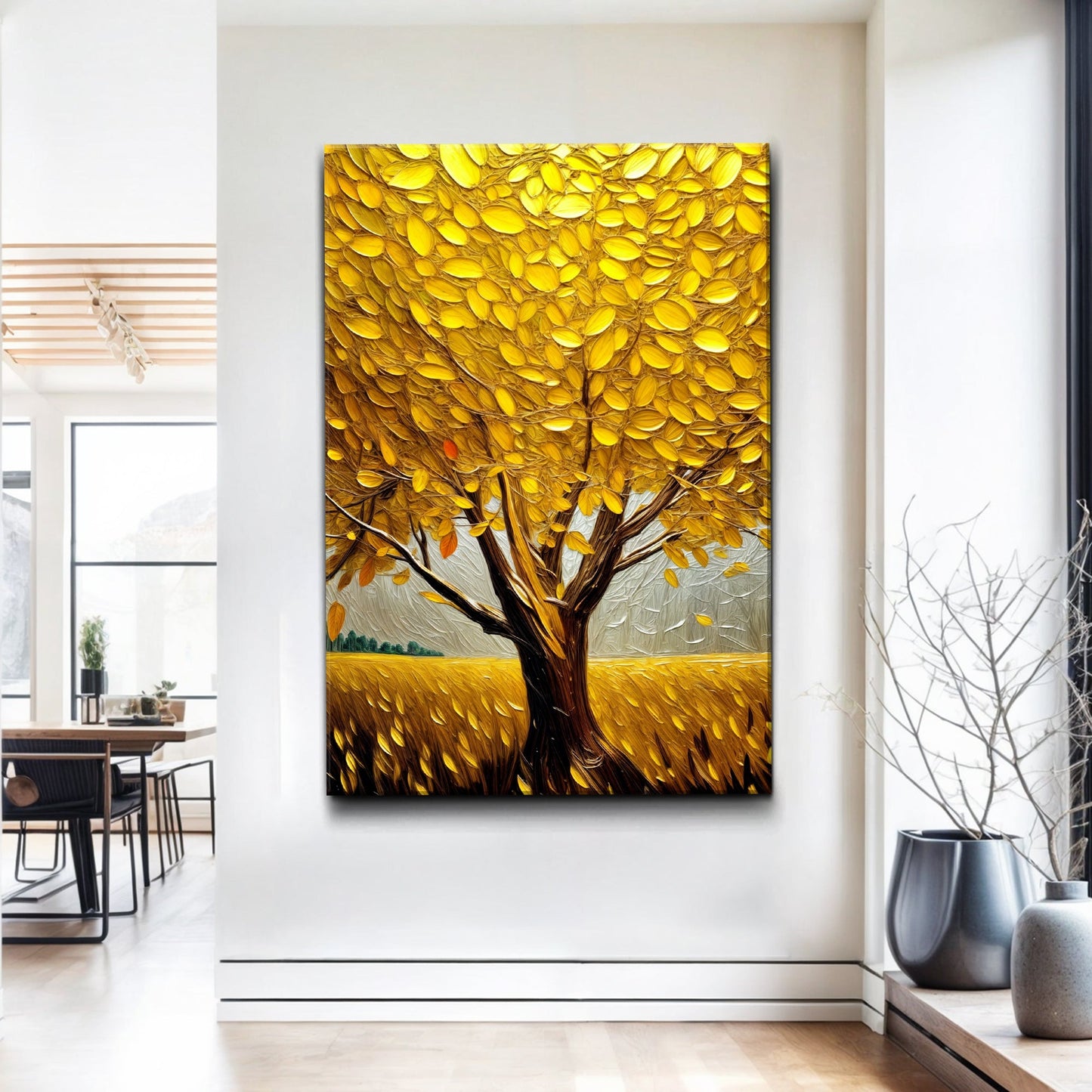 Golden Tree Breeze Study Wall Art