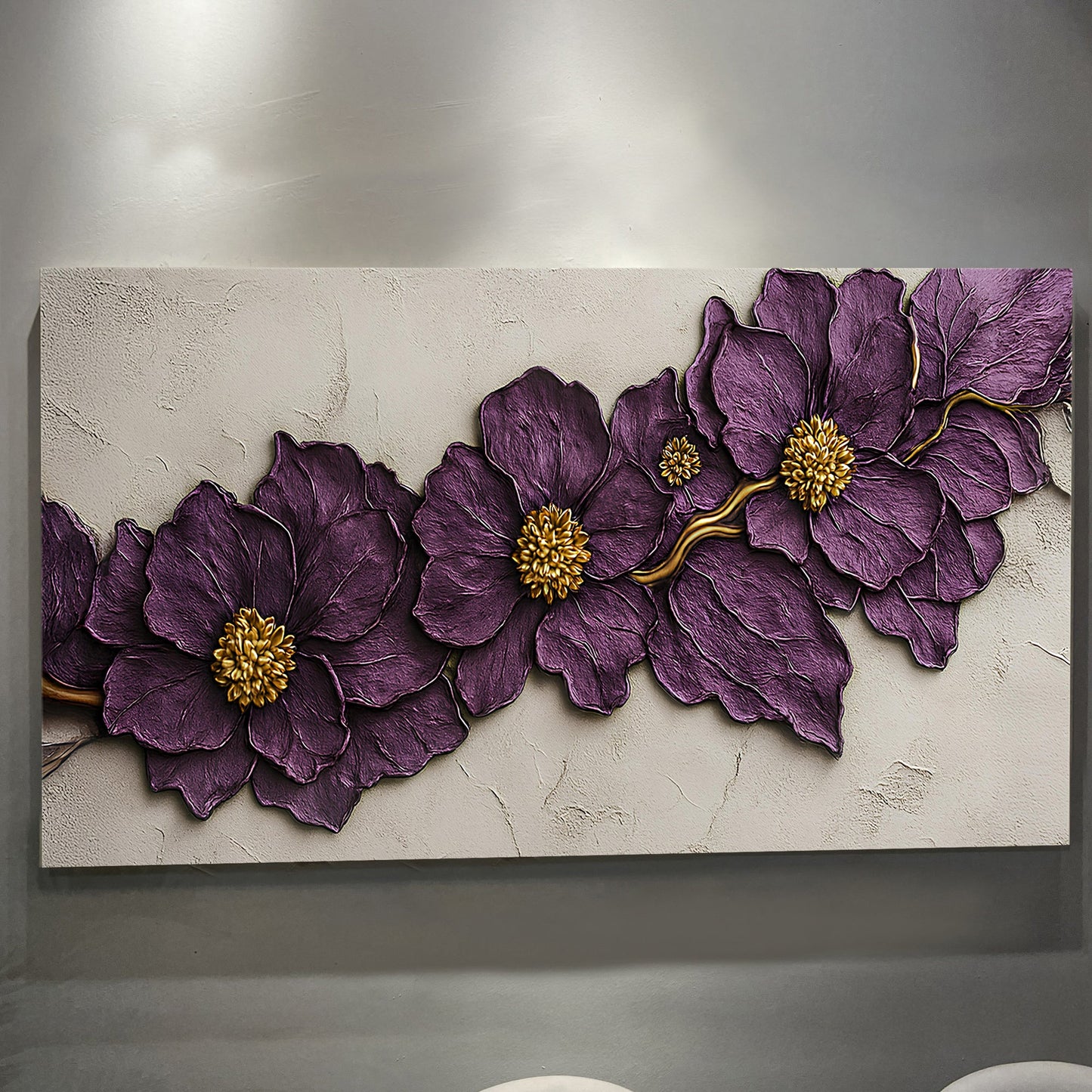 Violet Blossom Sculpture Wall Art