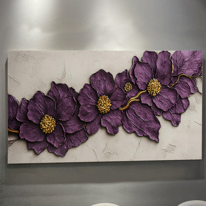 Violet Blossom Sculpture Wall Art
