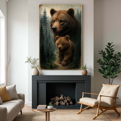 Kin of the Wild — Bear & Cub Art