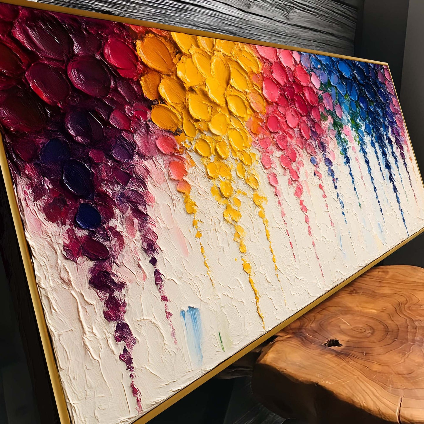 Contemporary Rainbow Cascade Wall Art