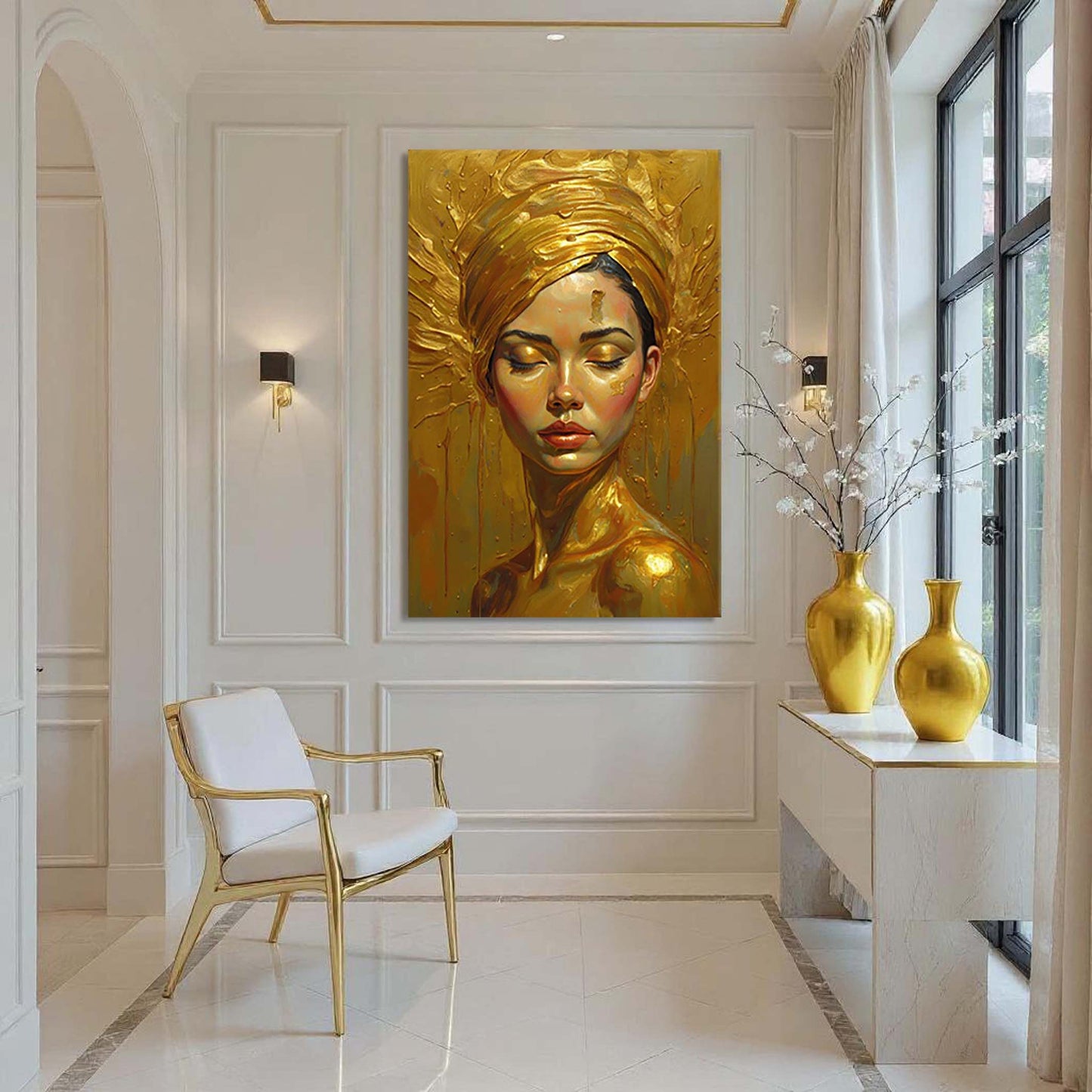 Golden Feminine Calm Wall Art