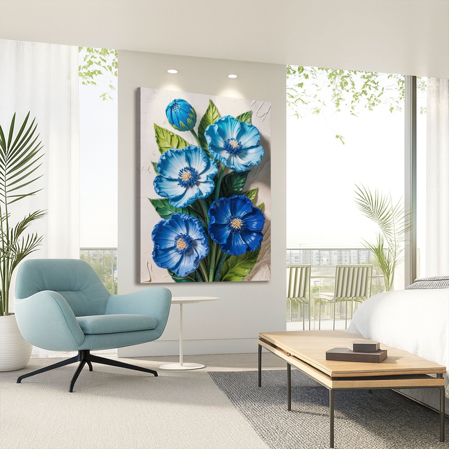Blue Petal Symphony Wall Art
