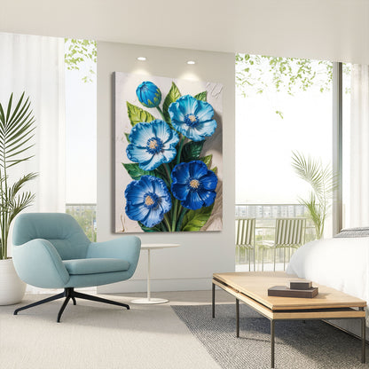 Blue Petal Symphony Wall Art