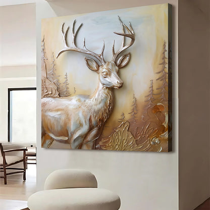 3D Deer Sculpture Panel