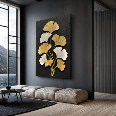 Ginkgo Aura in Gold Wall Art