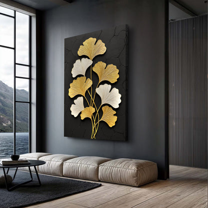 Ginkgo Aura in Gold Wall Art