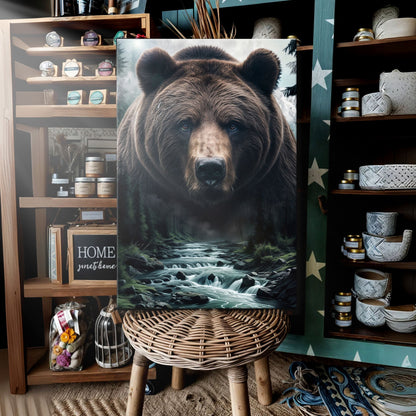 Grizzly Double Exposure Study Wall Art