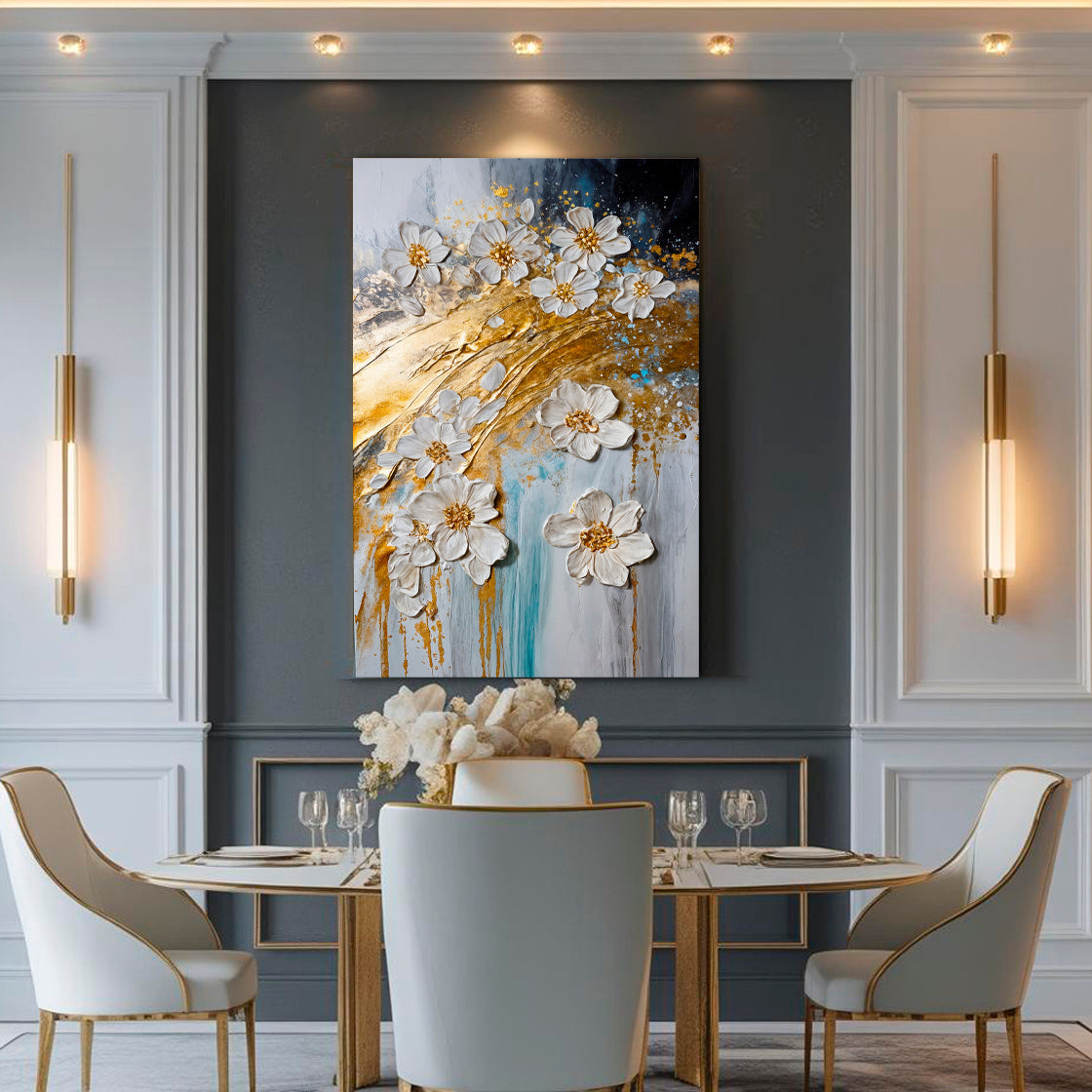 Gilded Floral Abstraction Wall Art