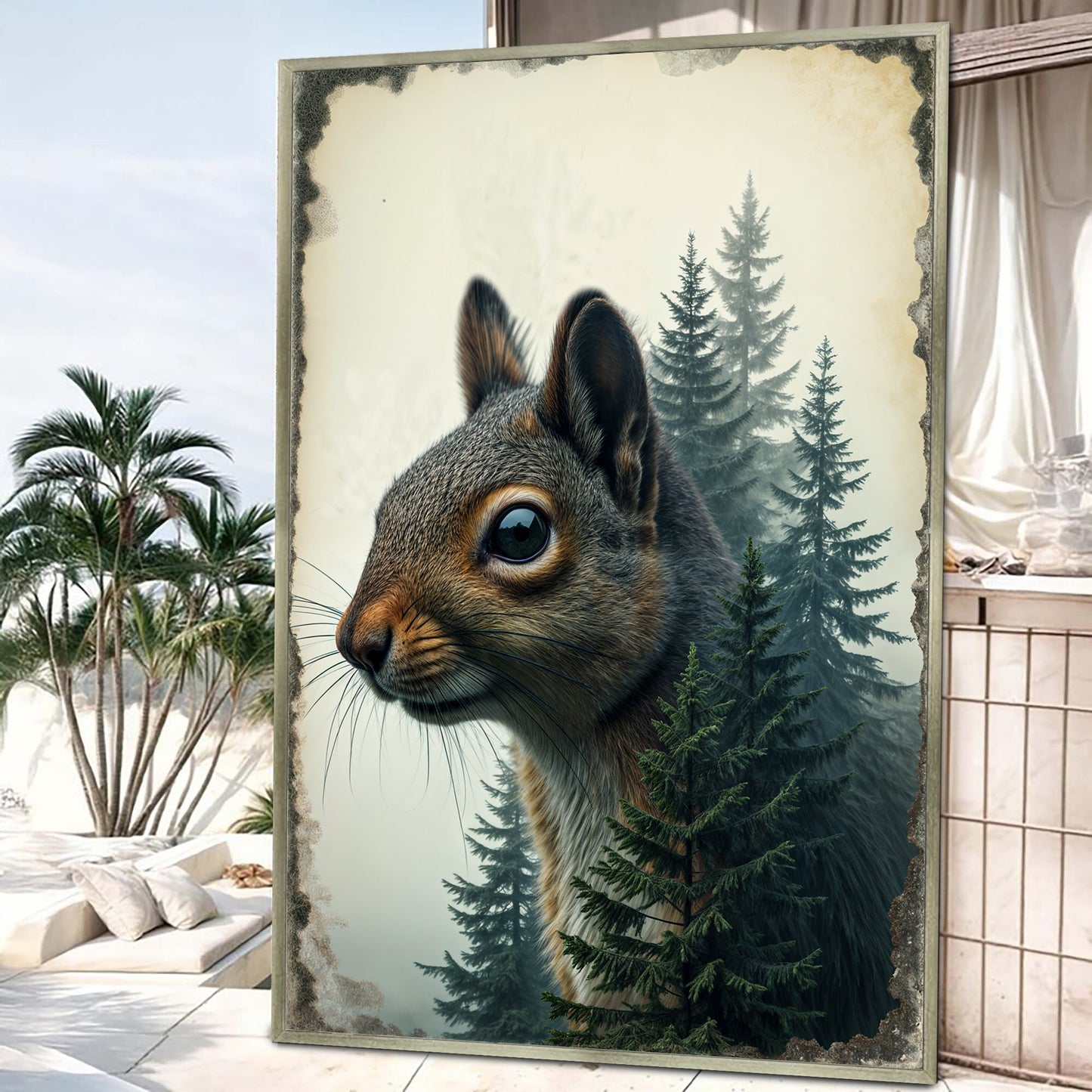 Double Exposure Squirrel Portrait