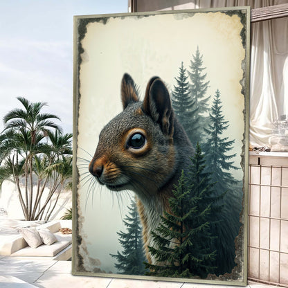 Double Exposure Squirrel Portrait