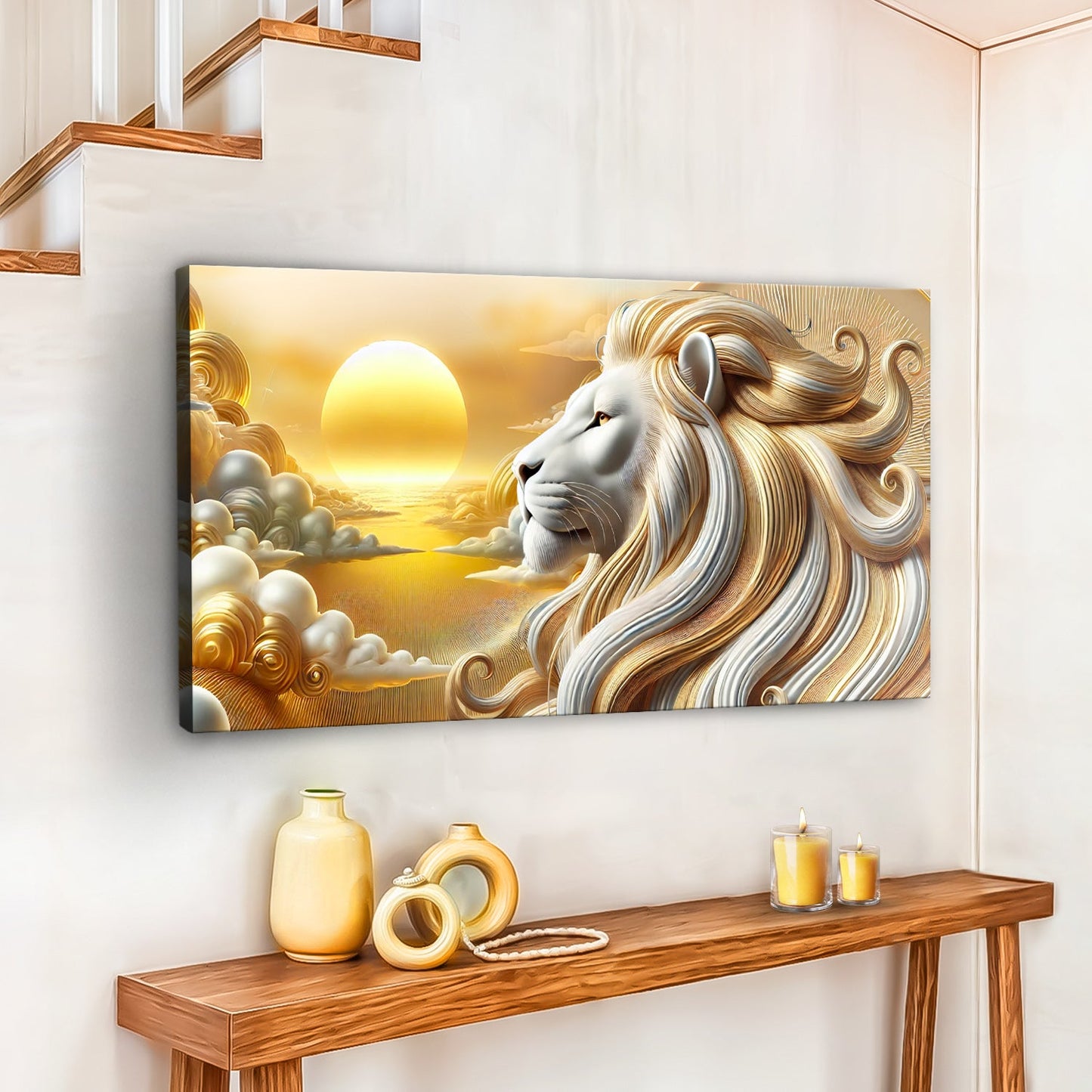 3D Noble Lion Wall Panel V Art