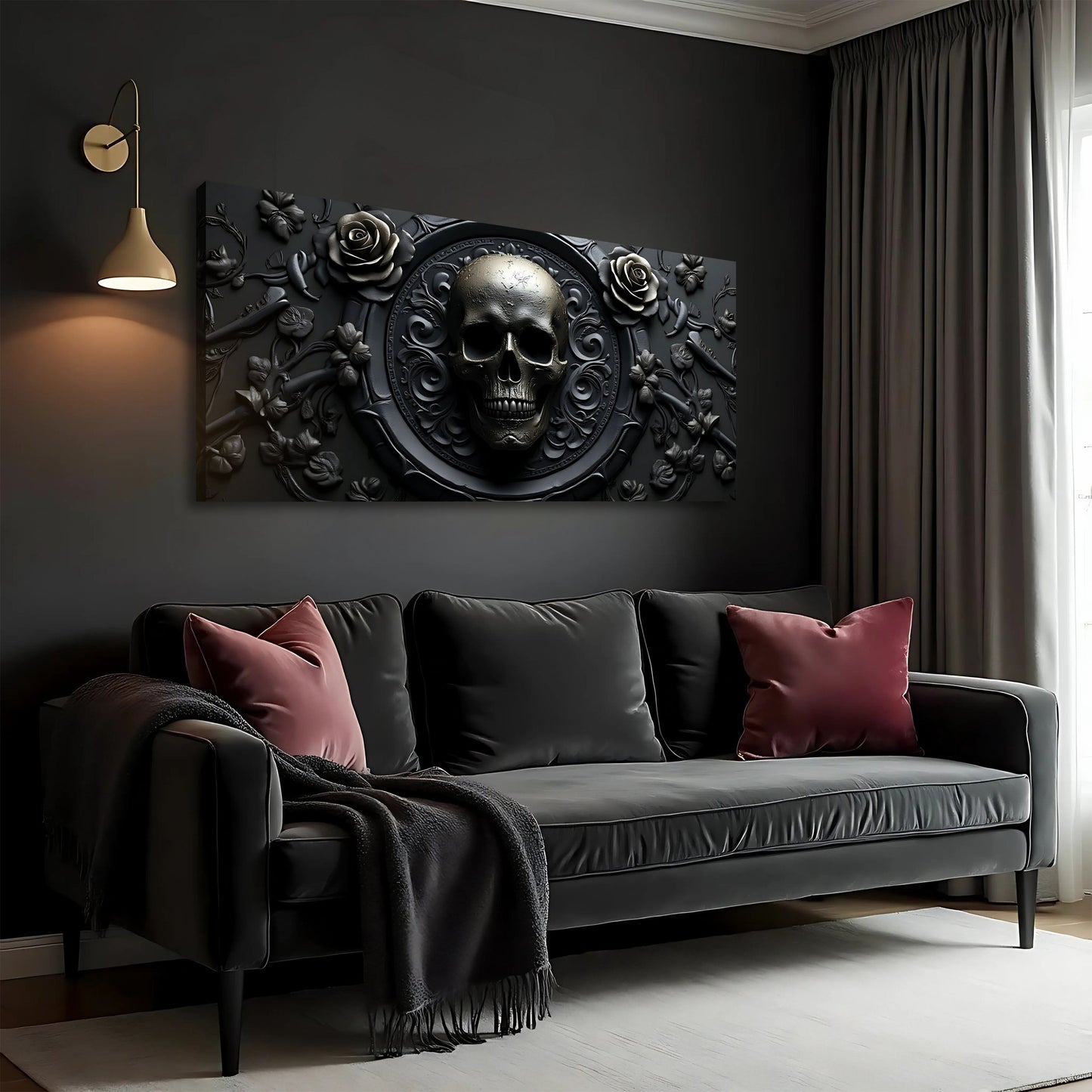The Rose & Skull Form VI Wall Art