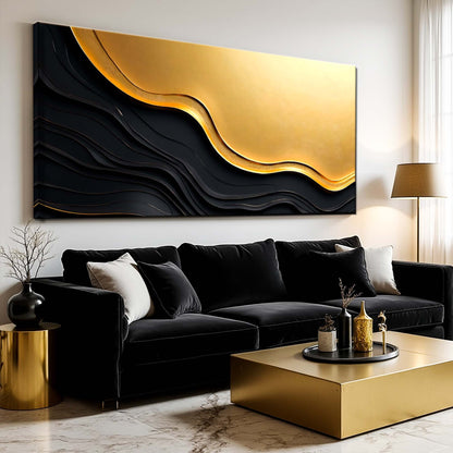 Gold on Black Composition V Wall Art