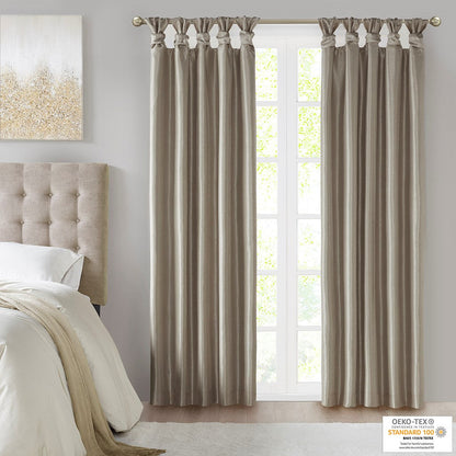 Twist Tab Total Blackout Window Curtain Panel Pewter 50x95"