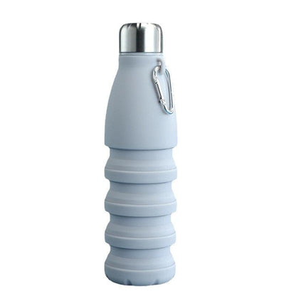 550ML Portable Silicone Bottle Retractable Folding Water Bottle Outdoor Sports Travel Drinking Cup with Large Capacity Silicone Foldable Sports Bottle Reusable Folding Travel Water Container for Gym Camping Hiking Fishing