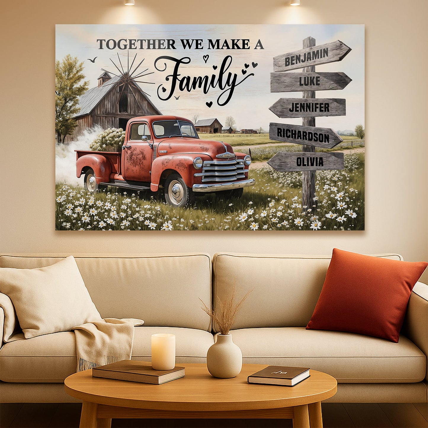 Vintage Farmhouse Truck — Personalized Wall Art