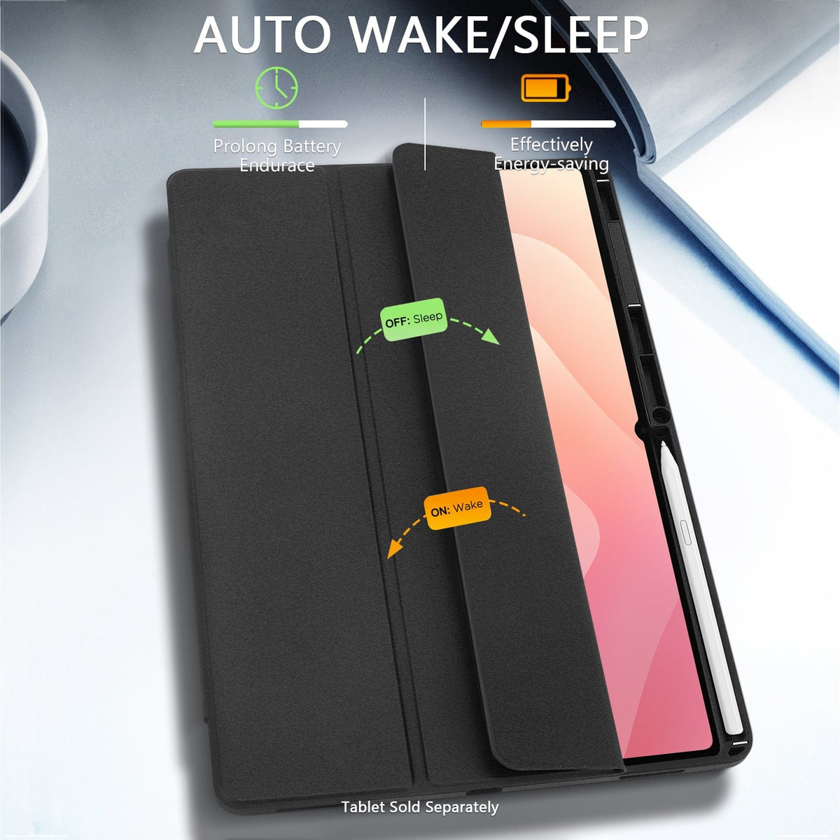 Samsung Galaxy Tab S11 Ultra Case - Folio Slim, Transparent Back | Venture Series