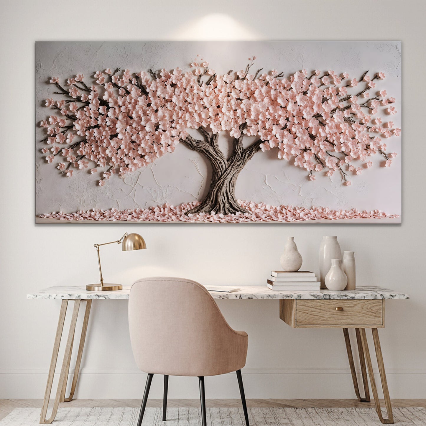 Soft Blush Blossoms Wall Art