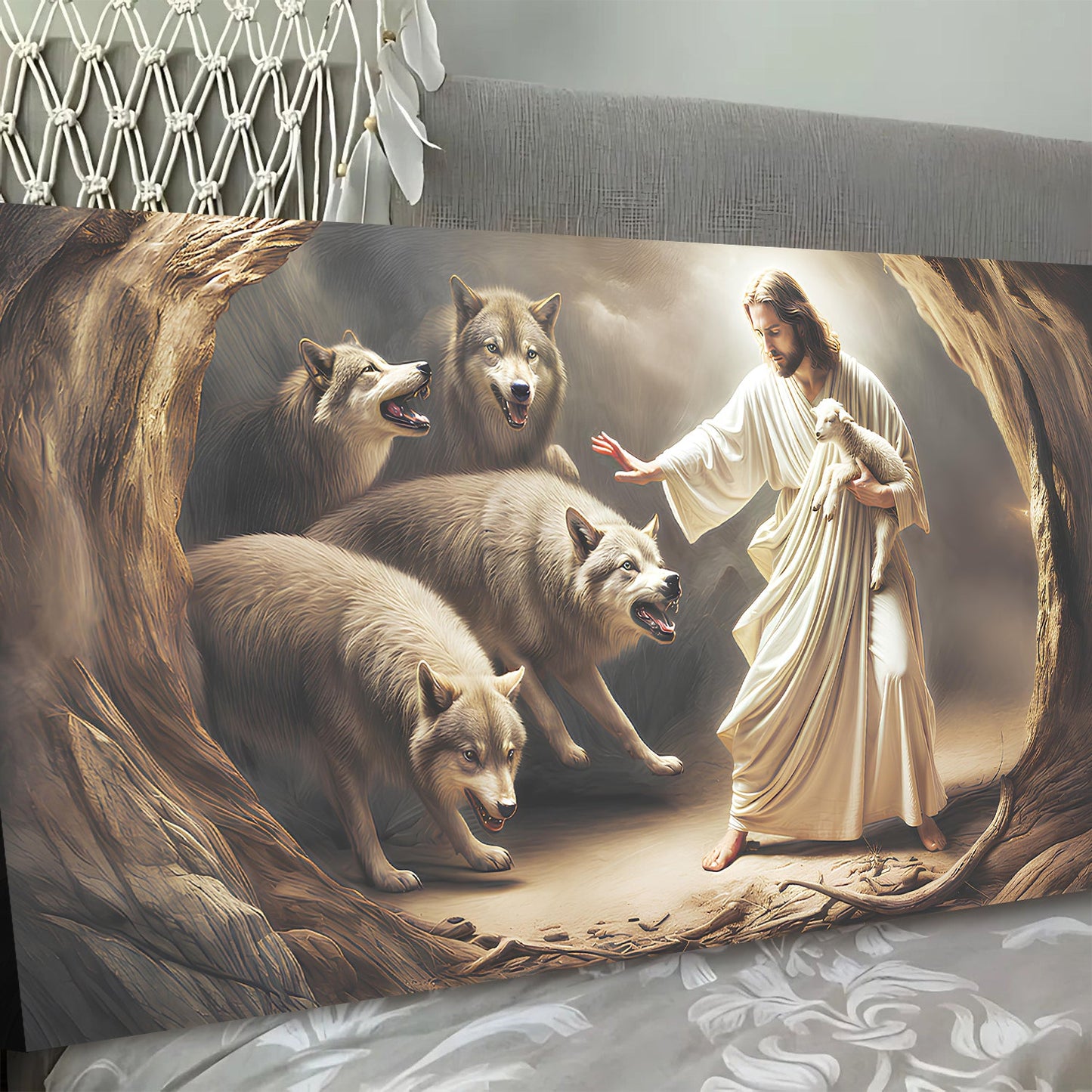 Jesus Protects the Lamb III Wall Art