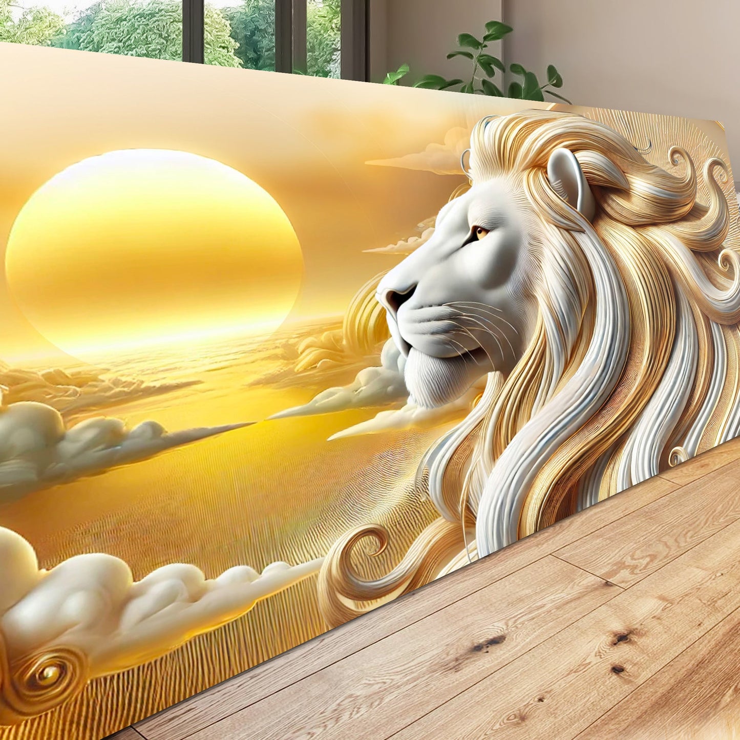 3D Noble Lion Wall Panel V Art
