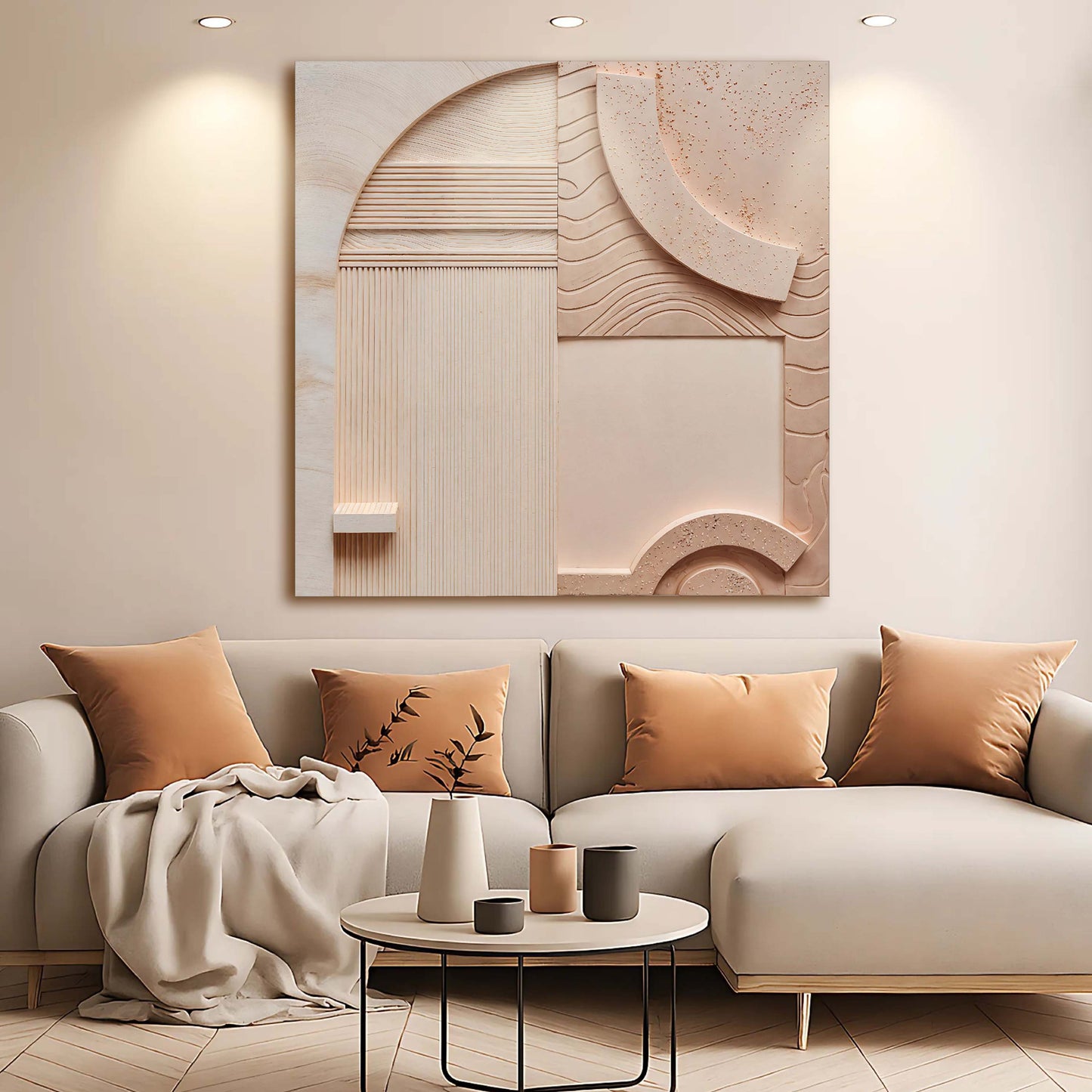 Earthen Peach Minimalist Wall Art