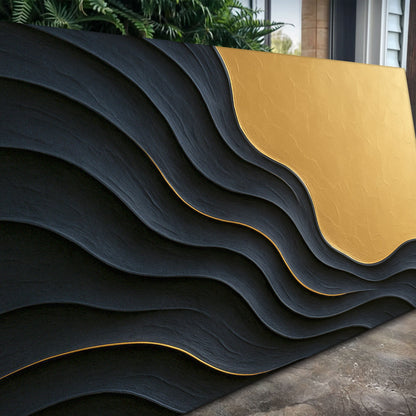 Form No. XII — Black & Gold Wall Art