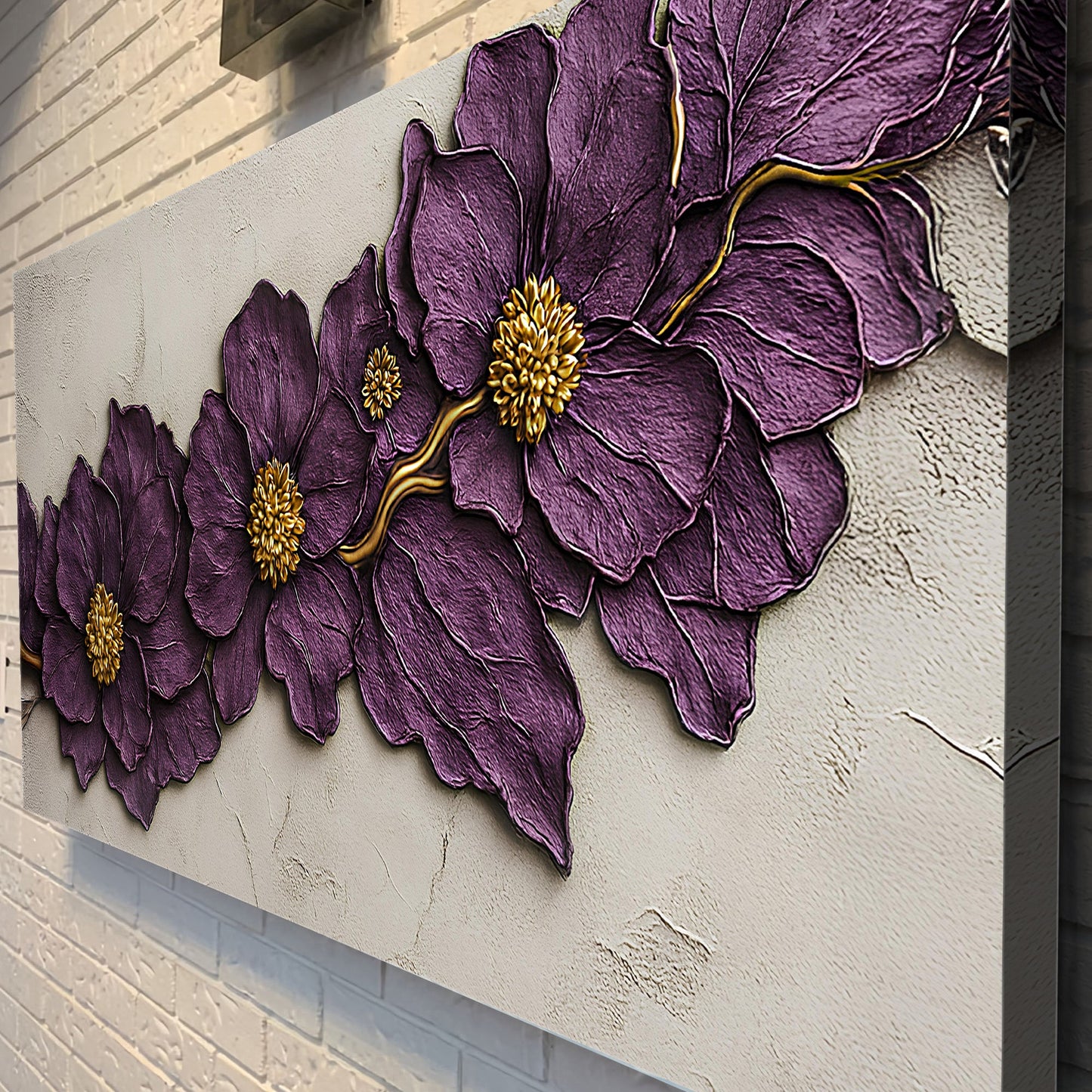Violet Blossom Sculpture Wall Art