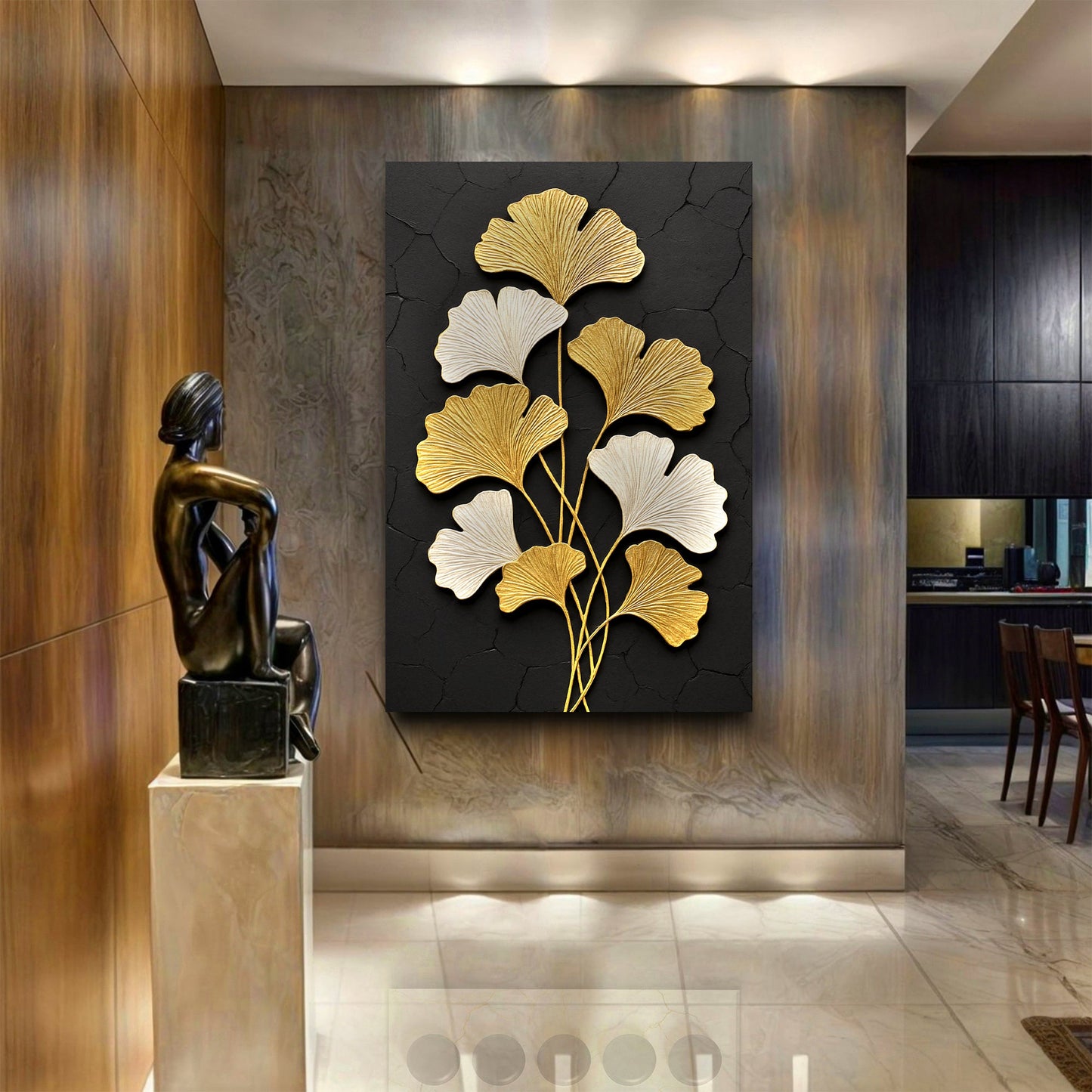 Ginkgo Aura in Gold Wall Art