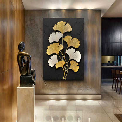 Ginkgo Aura in Gold Wall Art