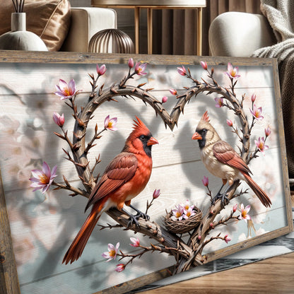 Sculptural Flight of Cardinals V Wall Art